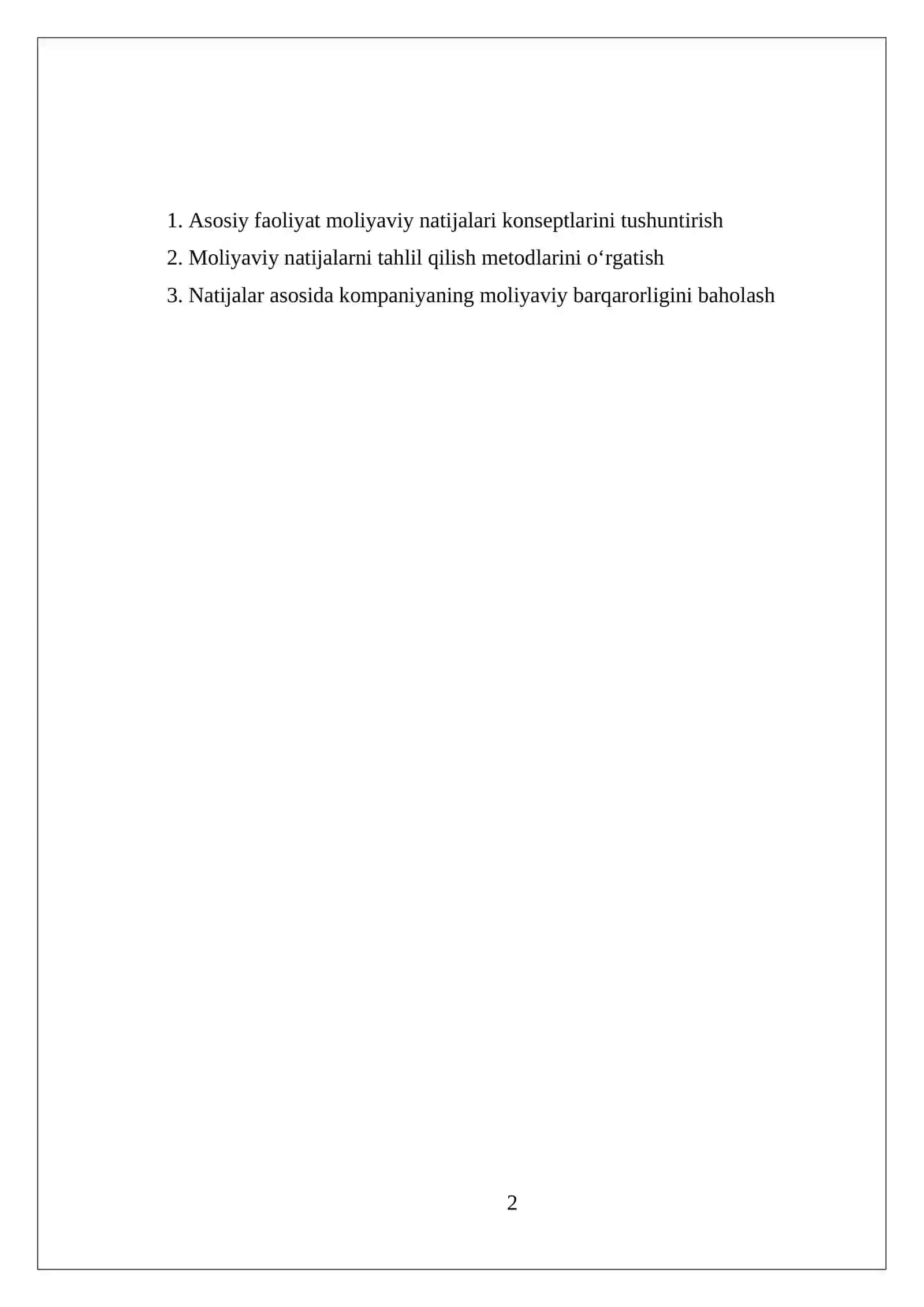 Moliyaviy natijalar tahlili 2