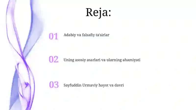 Sayfiddin Urmaviyning ijodi 2