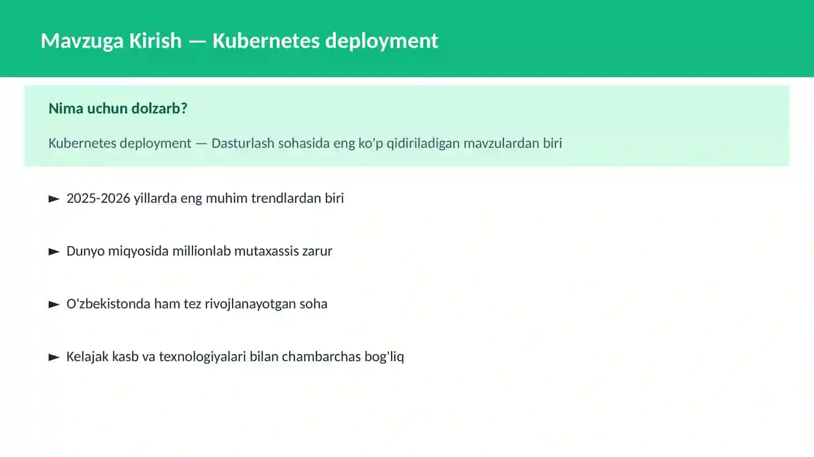 Kubernetes deployment 2