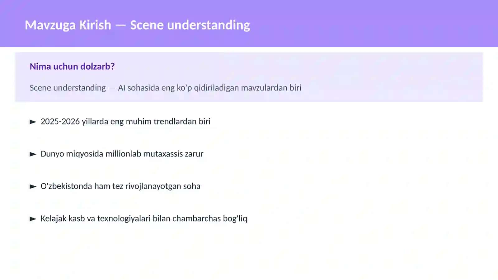 Scene understanding 2