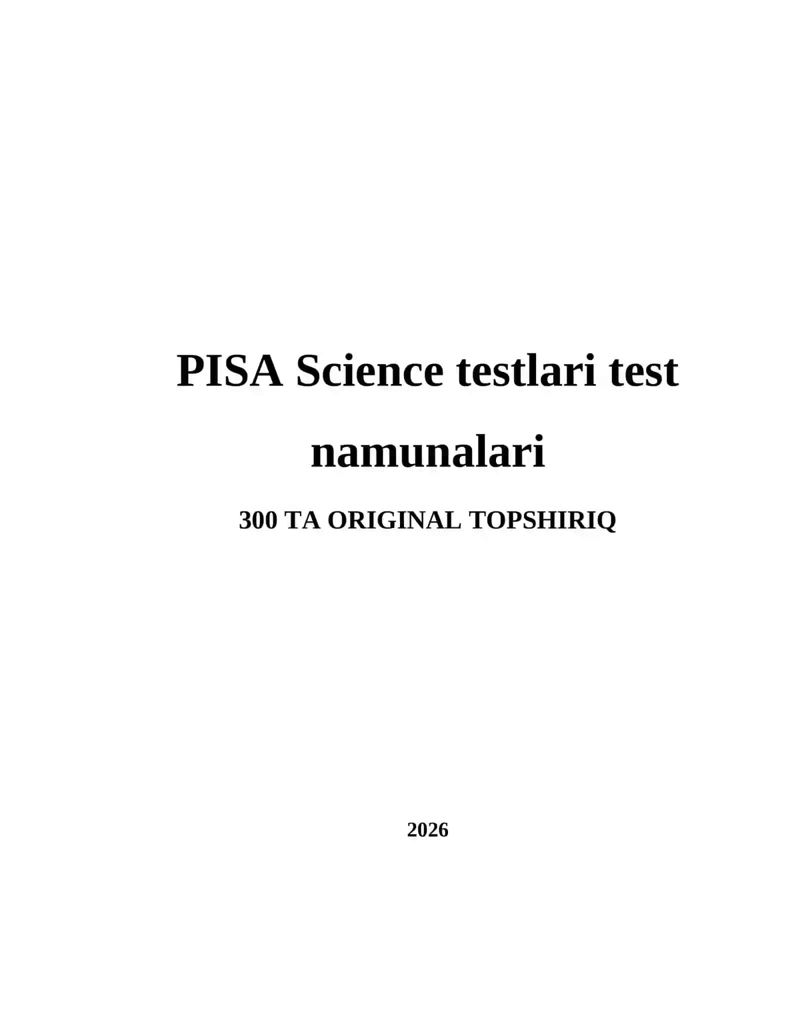 PISA Science testlari test namunalari 2