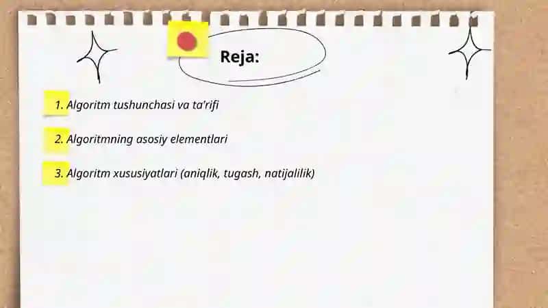 Algoritm haqida tushuncha 2