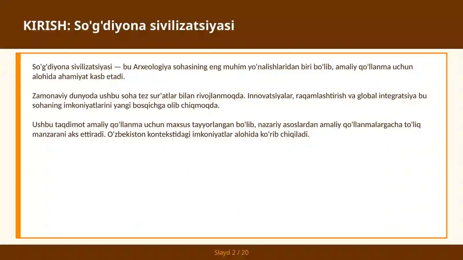 SO'G'DIYONA SIVILIZATSIYASI 2