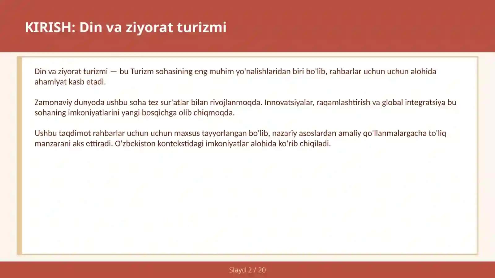 DIN VA ZIYORAT TURIZMI 2