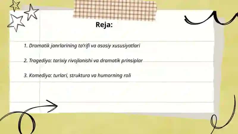 Dramatik tur va uning janrlari 2