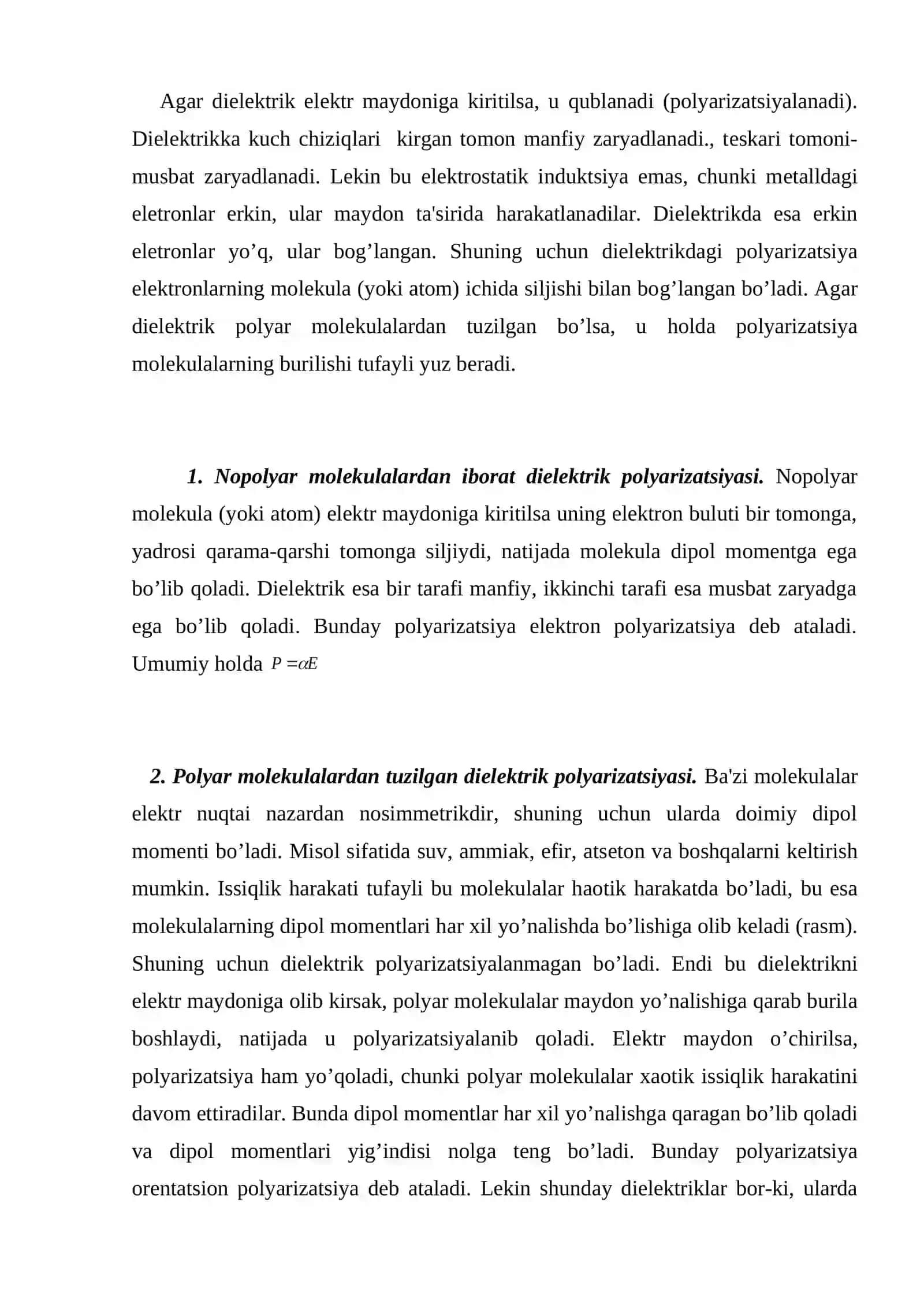 Dielеktriklar Polyarizatsiyasi 2