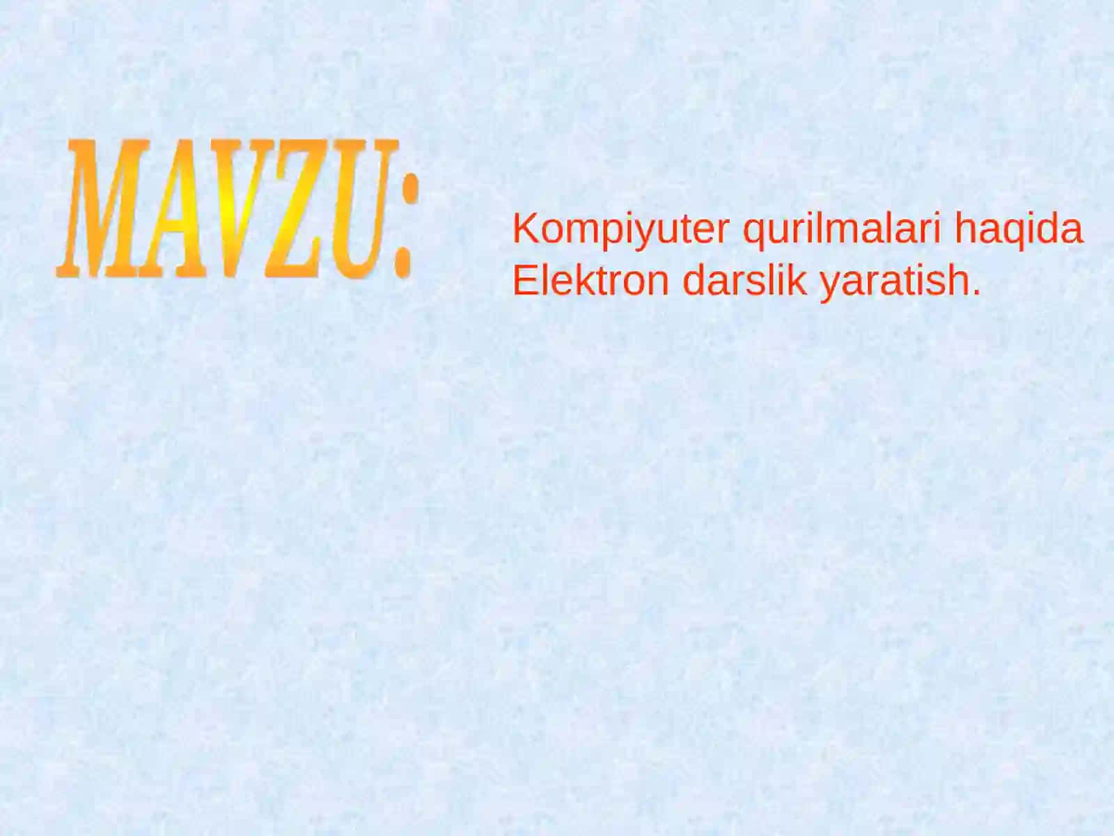 Elektron darslik yaratish 2