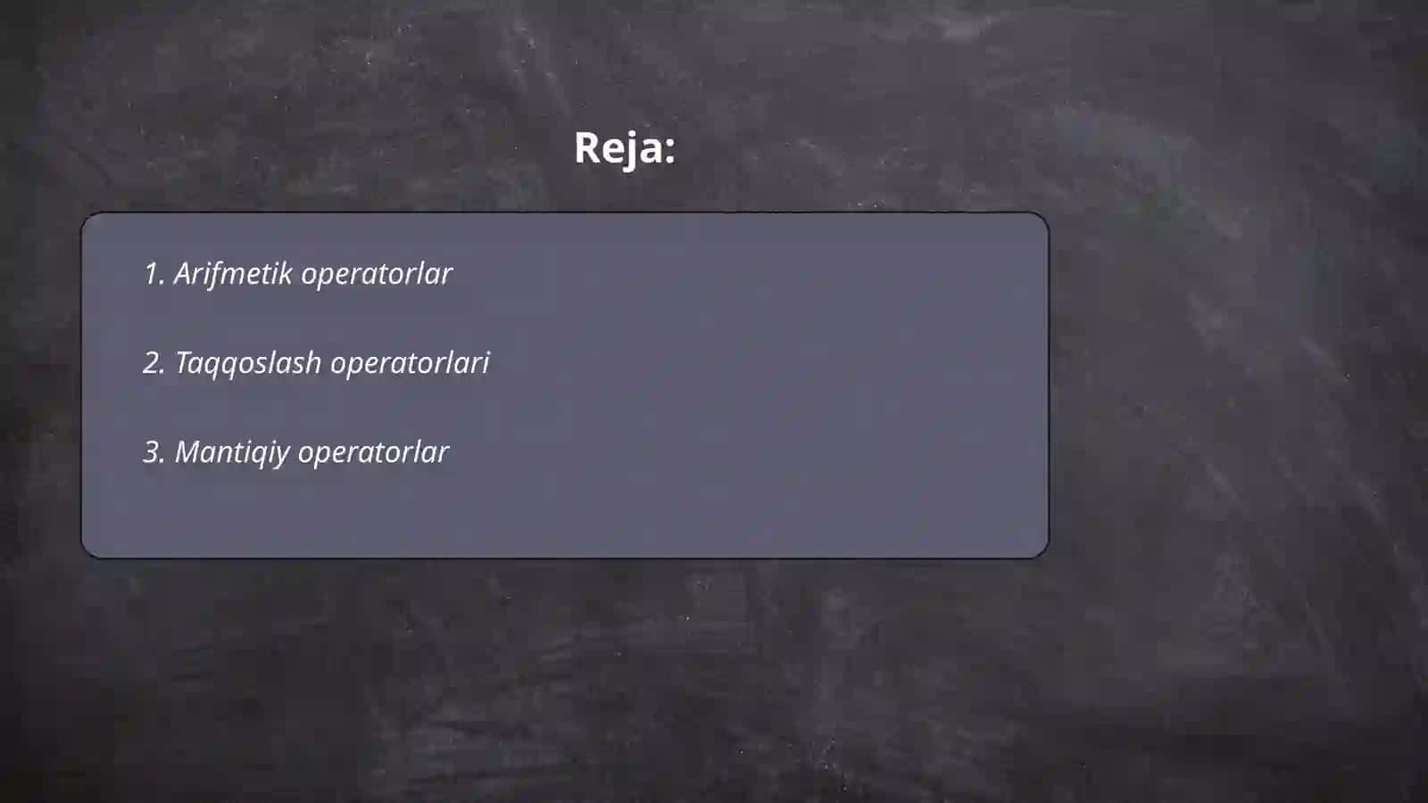 Arifmetik operatorlar 2