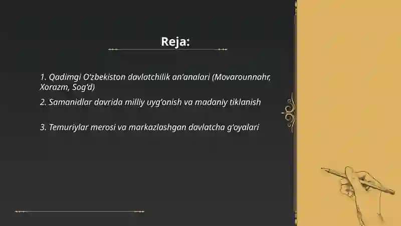 OʻZBEKISTON MUSTAQILLIK GʻOYALARINING TARIXIY ASOSLARI 2