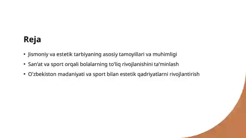 Jismoniy va estetik tarbiya 2