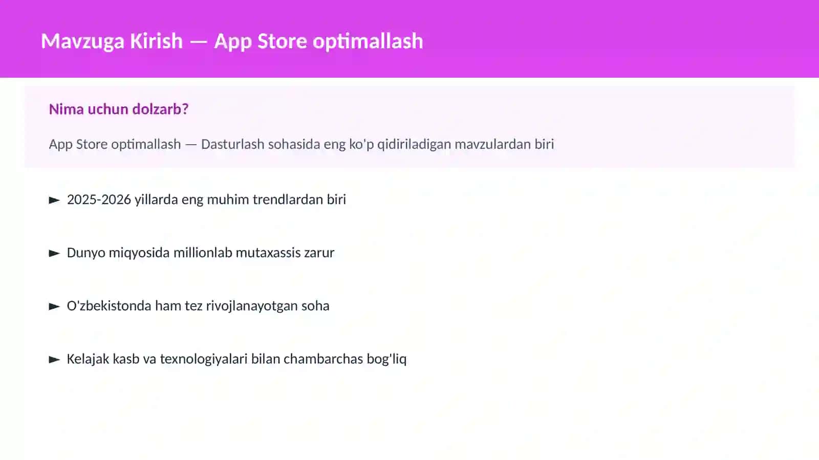 App Store optimallash 2