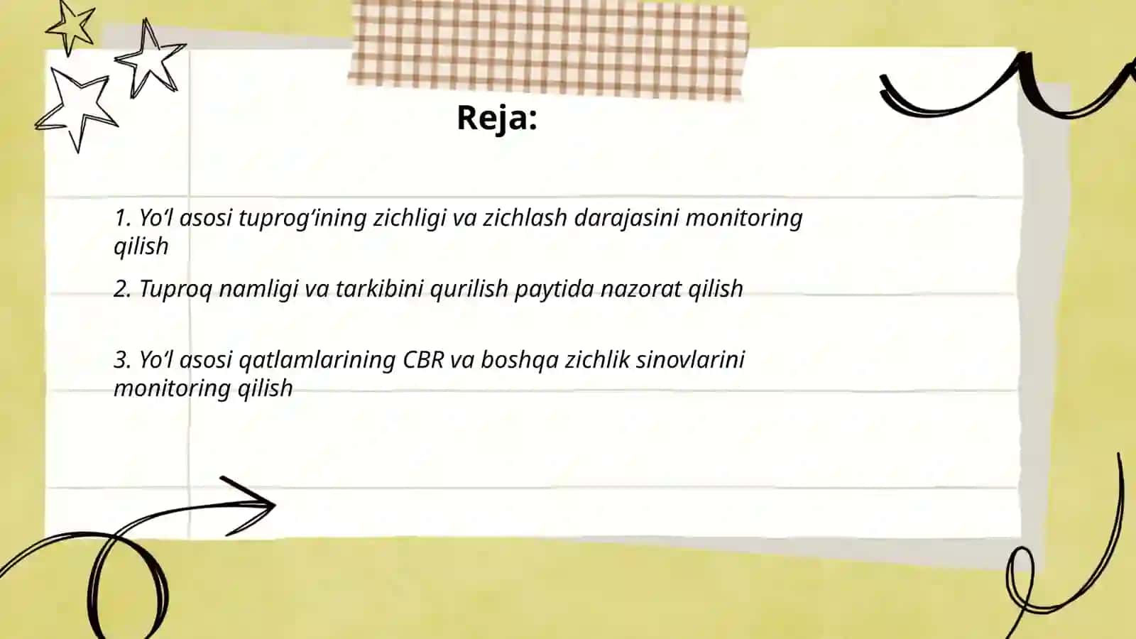 Yoʻl asoslari va qoplamalarini qurishda sifat ko'rsatkichlarini monitoring qilish 2
