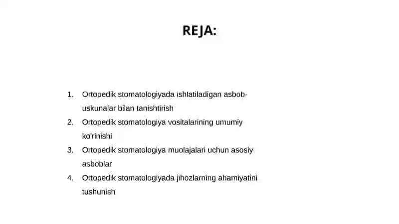 Ortopedik stomotologiyada ishlatiladigan asbob-uskunalar 2