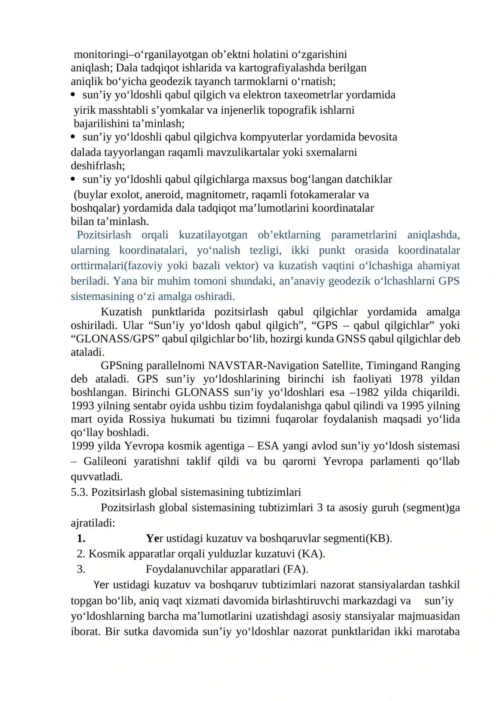GPS va GLONASS nuqtalarni aniqlash 2
