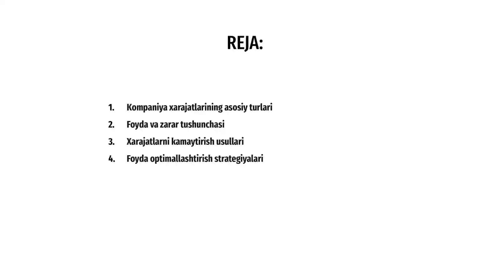 Kompaniya xarajatlari va foydasi 2