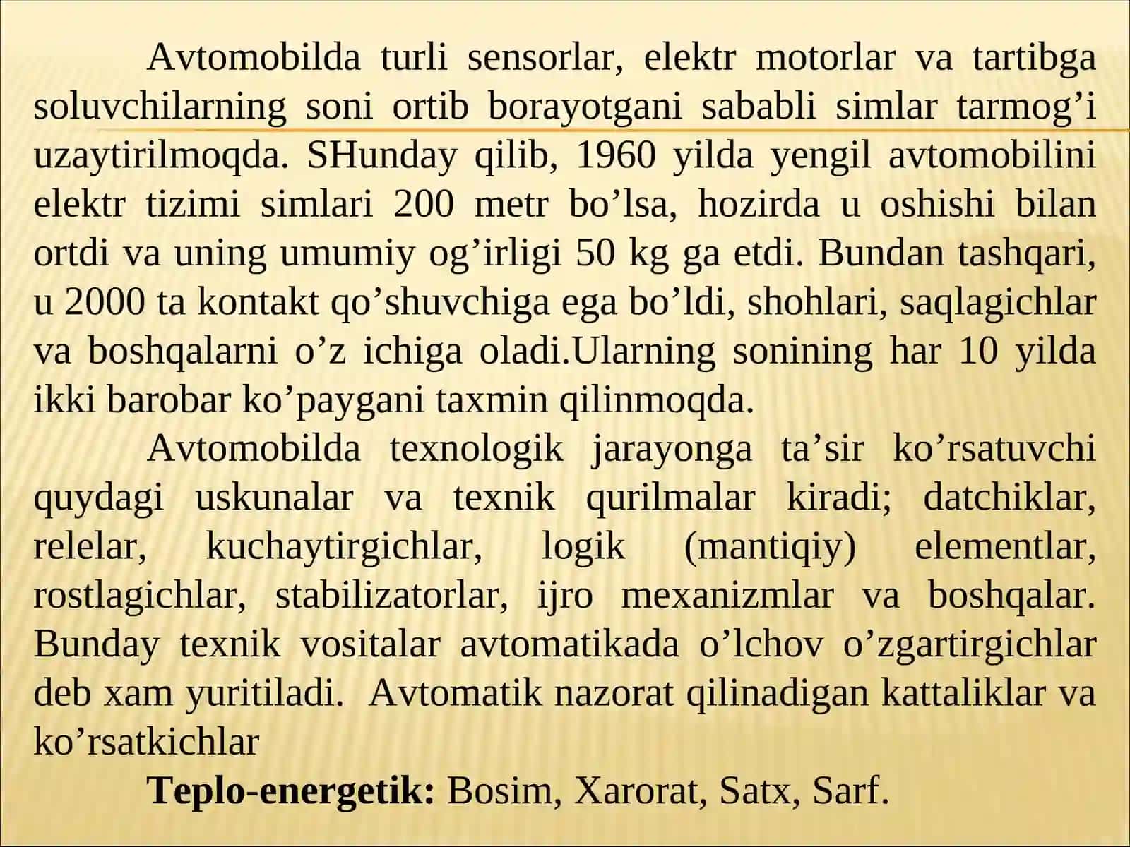 Yordamchi elektr jihozlar 2