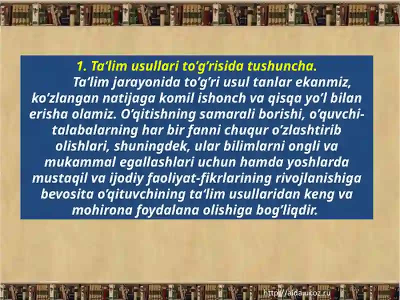 Ta‘lim usullari–ta’limtexnologiyasitarkibi 2