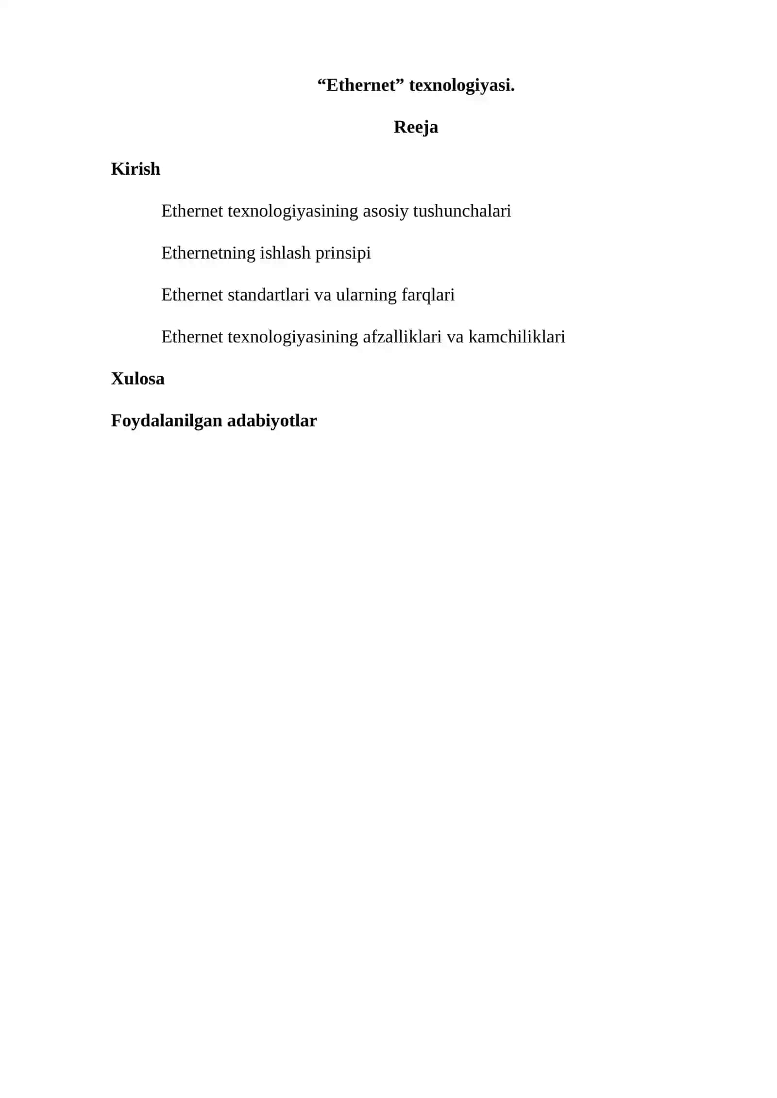 Ethernet texnologiyasi 2