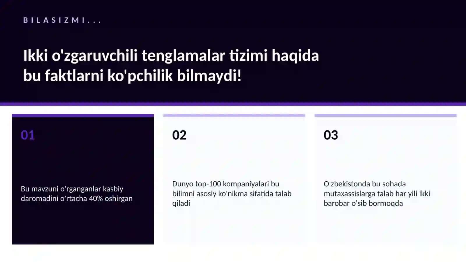 Ikki o'zgaruvchili tenglamalar tizimi 2