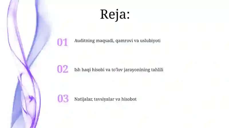 Mehnat haqi hisobi va to'lash jarayoni auditi 2