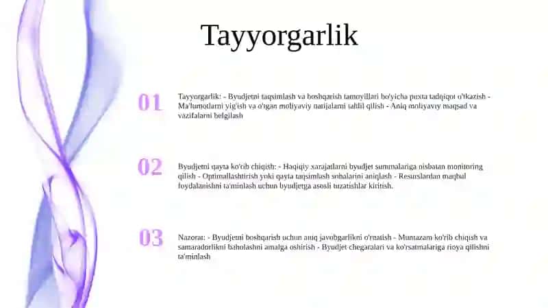 Budjet Rivjlanish Bosqichlari 2