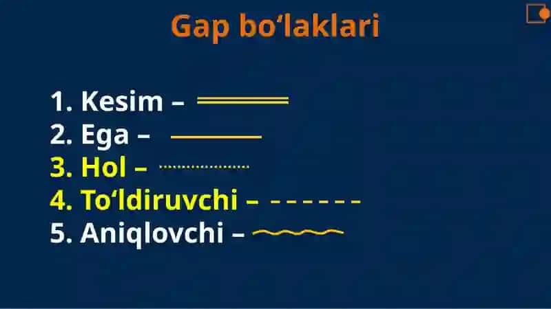 Ikkinchi darajali bo‘laklar 2