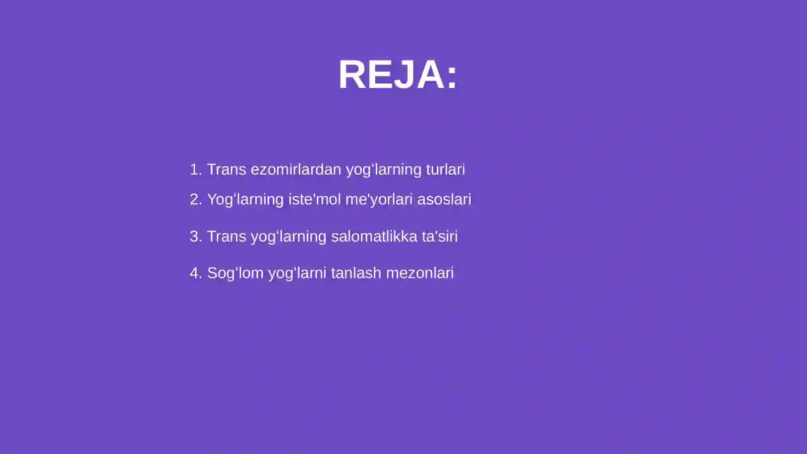Trans ezomirlardan yogʻlarning istemol me'yorlari 2