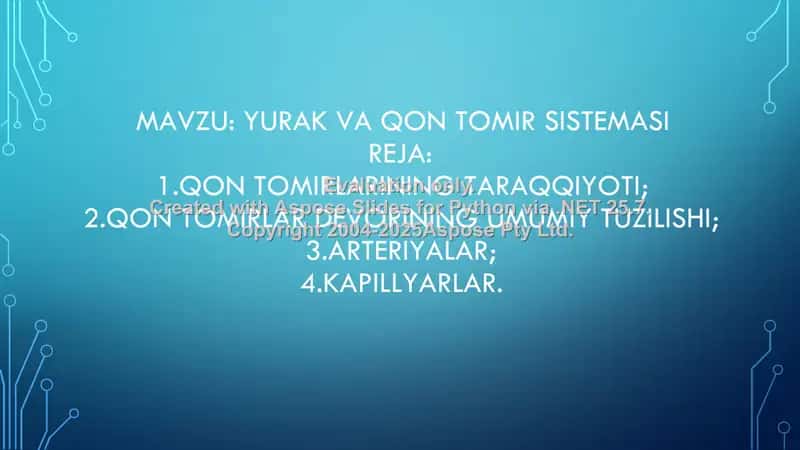 Yurak va qon tomir sistemasi 2
