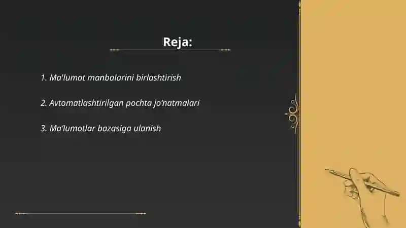 Ma'lumot manbalarini birlashtirish 2