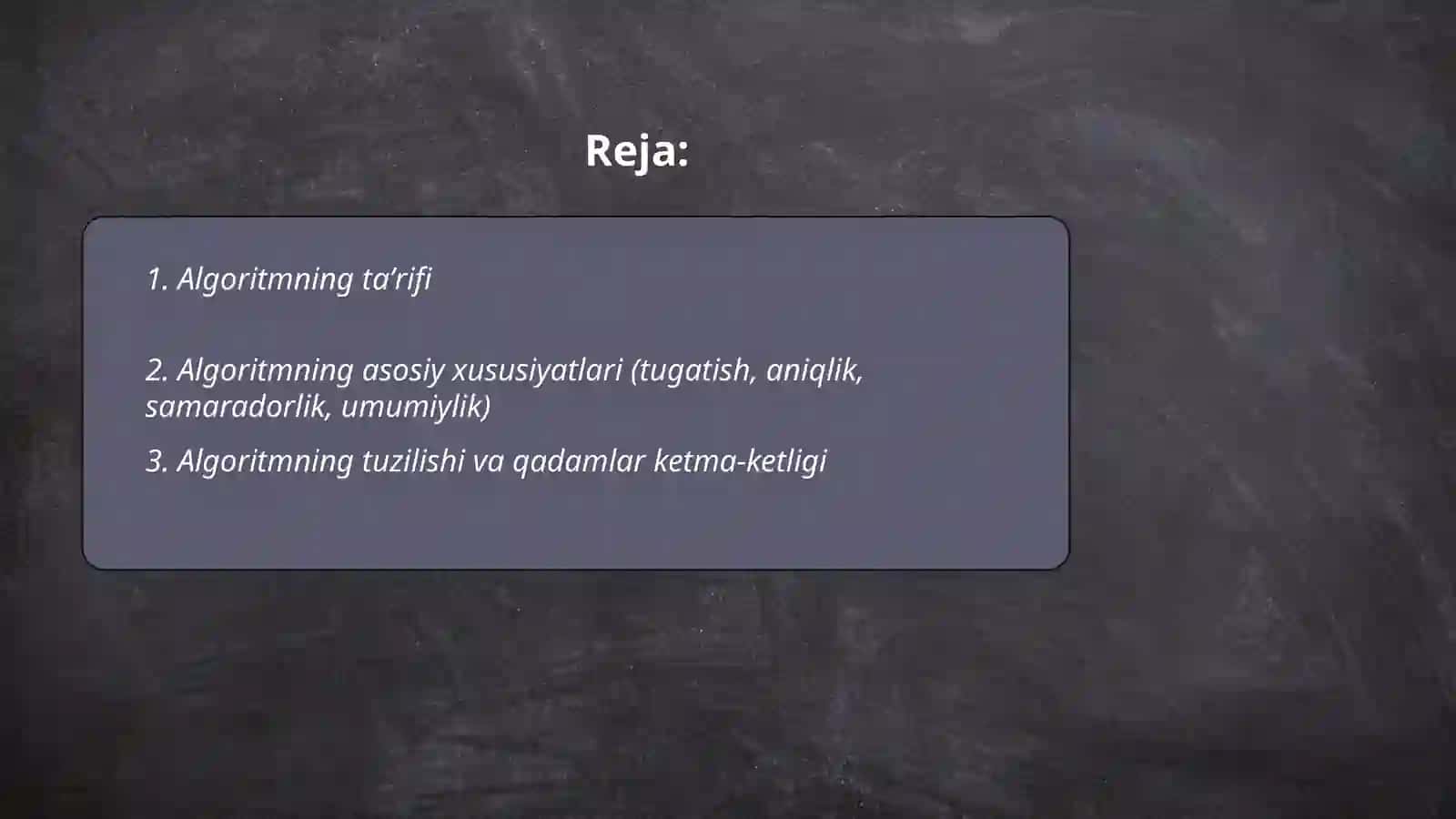 Algoritm tushunchasi 2