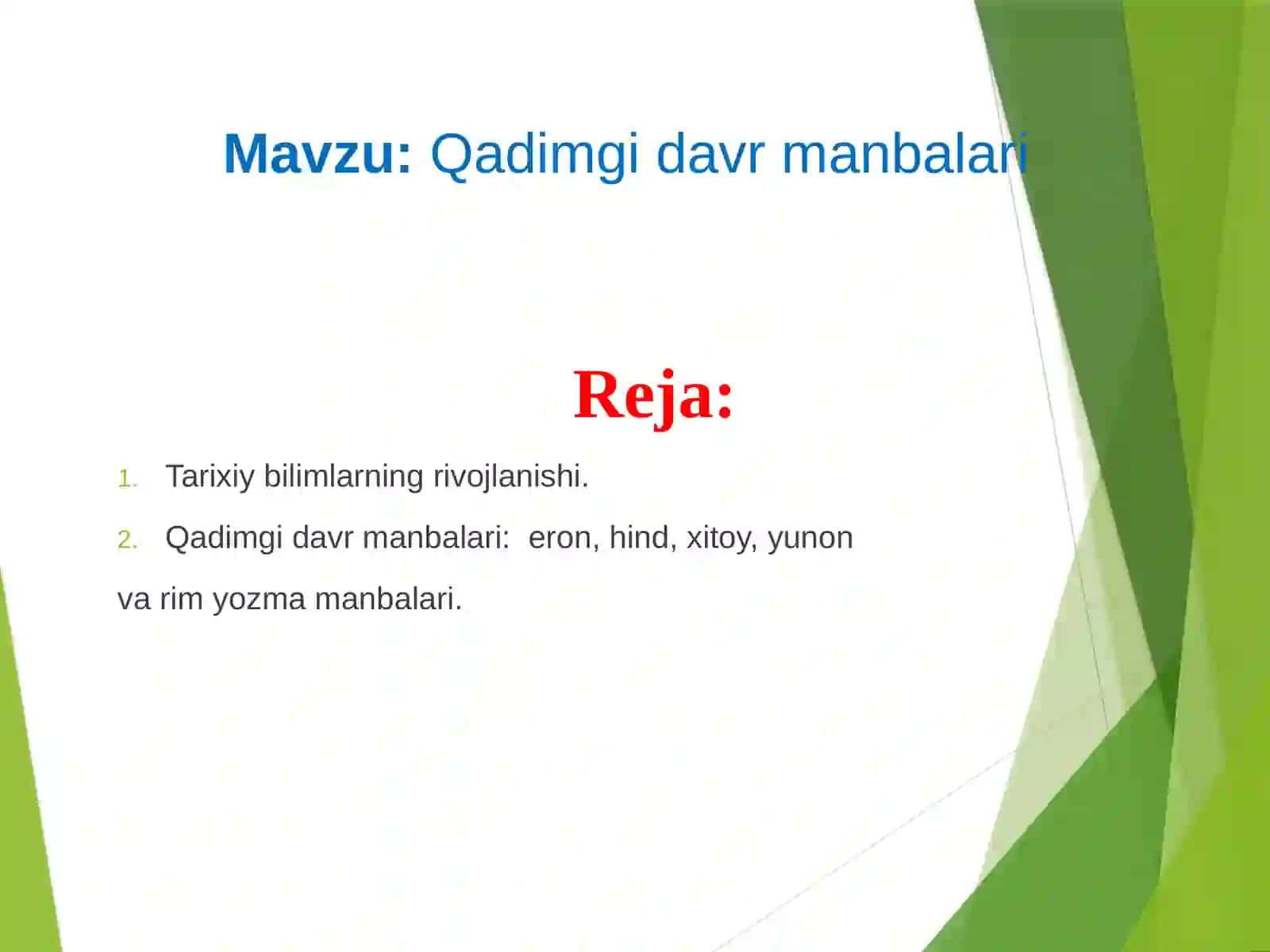 Qadimgi davr manbalari 2