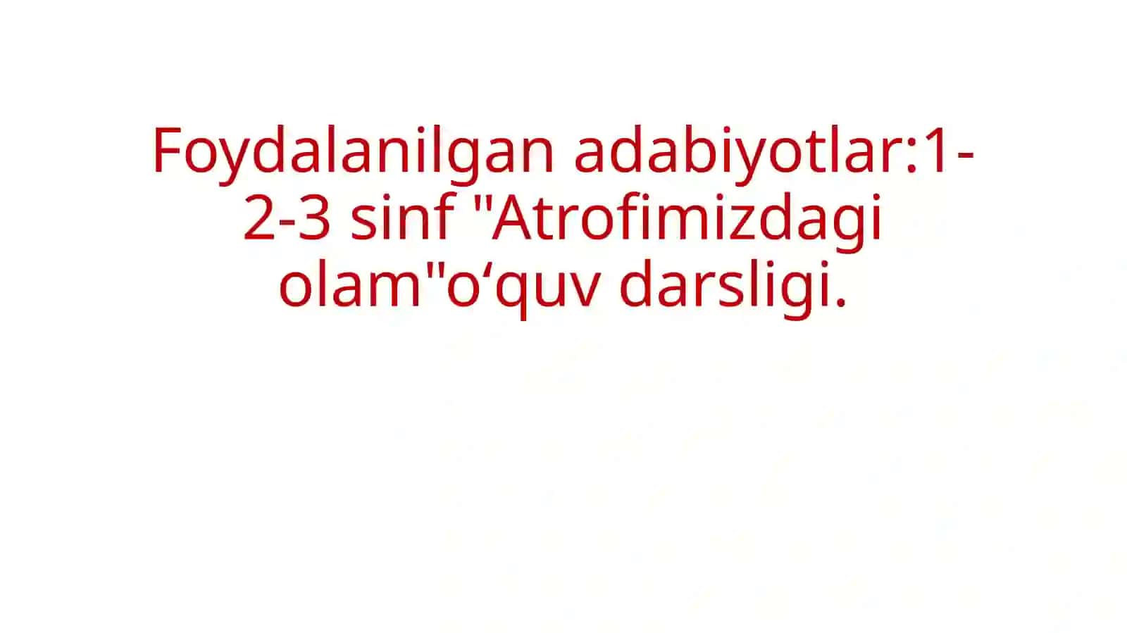 1-2sinf "Tabiiy fan" fanni maqsadi va vazifasi 2