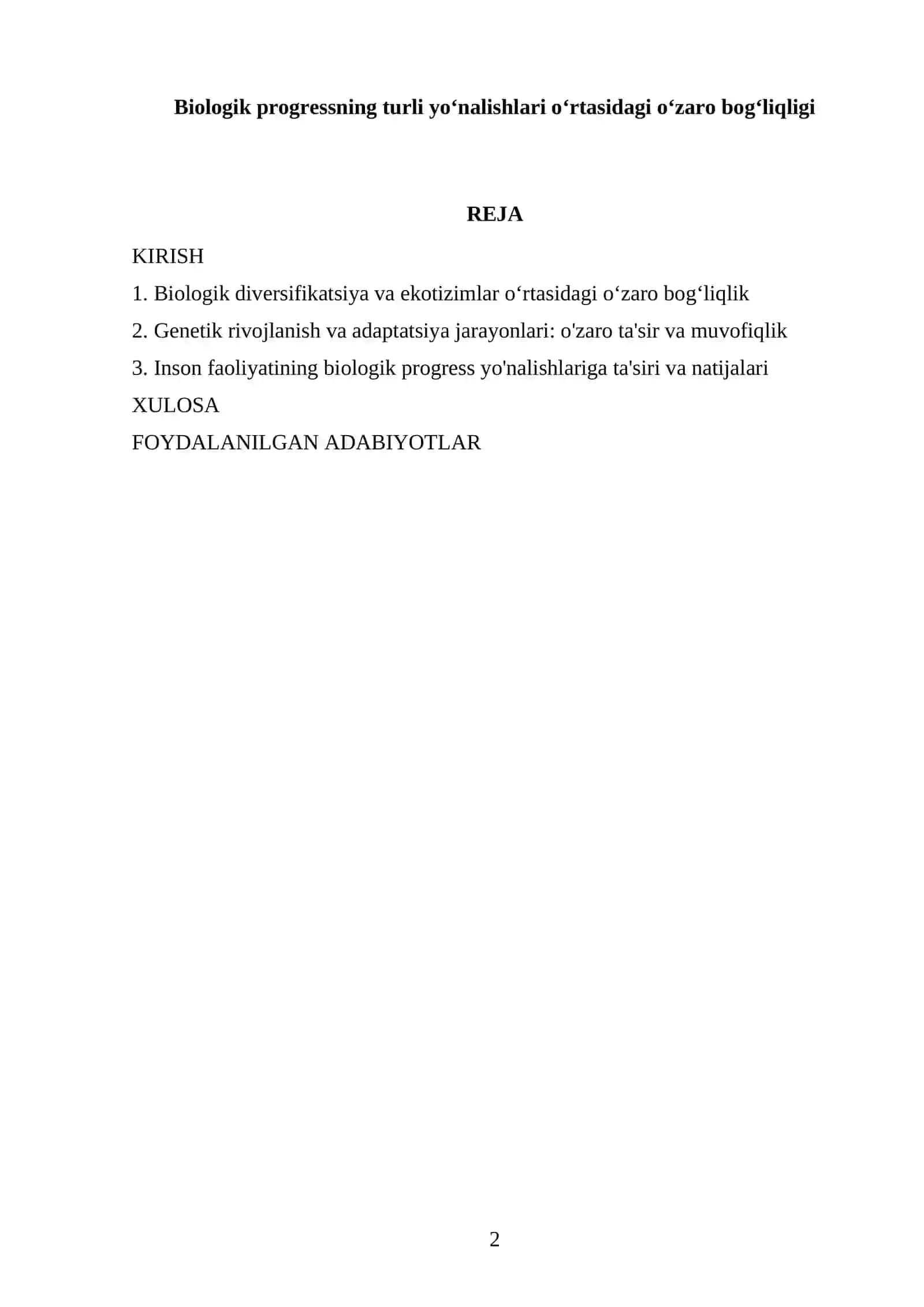 Biologik progressning turli yoʻnalishlari oʻrtasidagi oʻzaro bogʻliqligi 2
