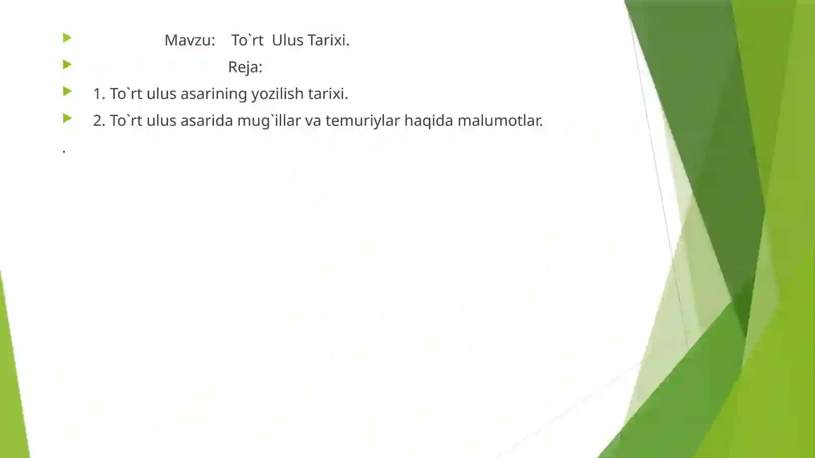 To`rt  Ulus Tarixi. 2