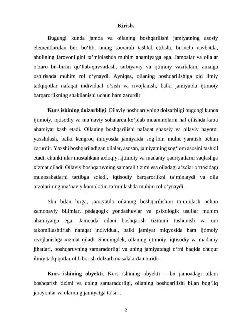 Jamoada oilani boshqarish 2