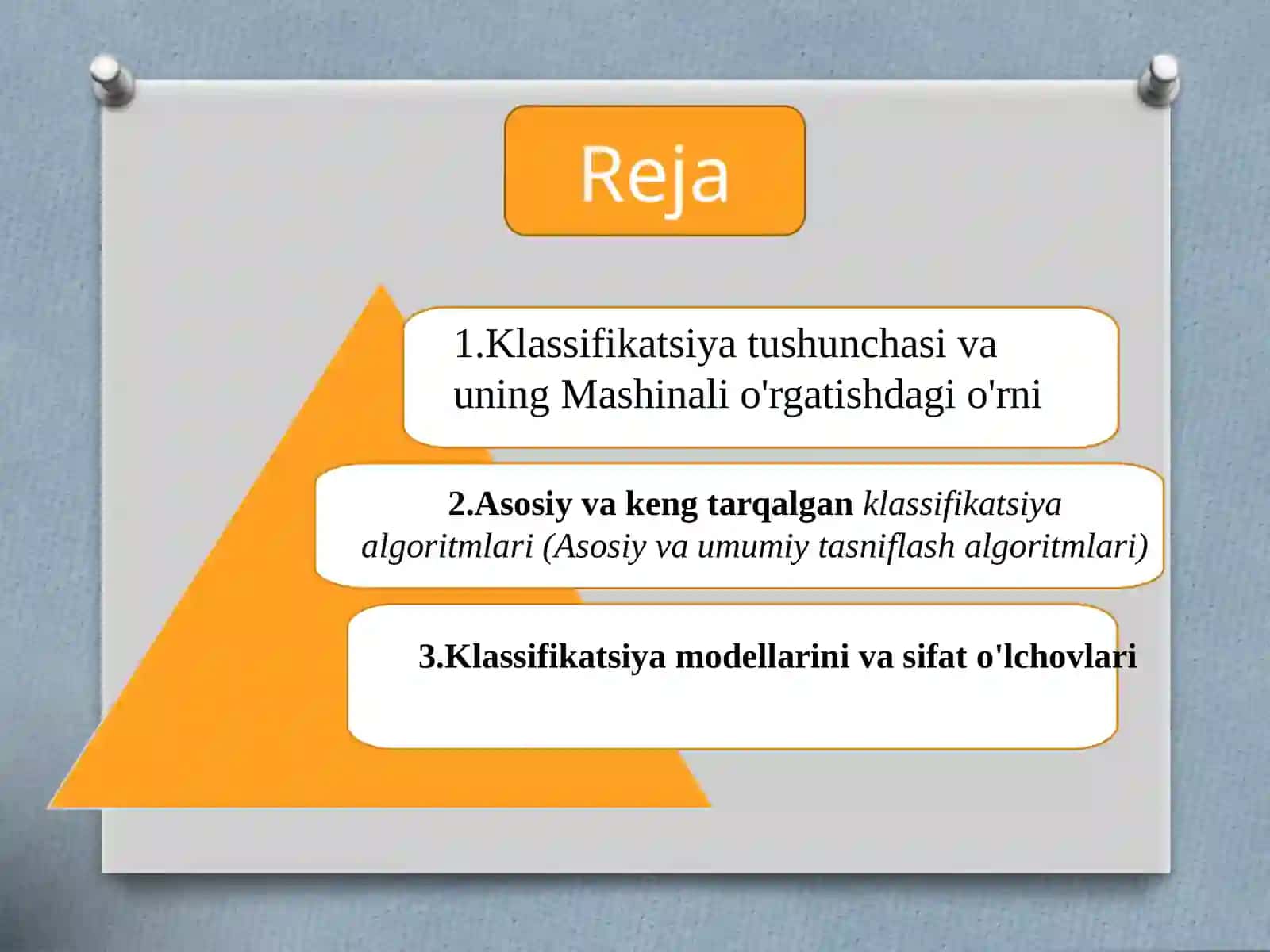 Klassifikatsiya algoritmlari 2