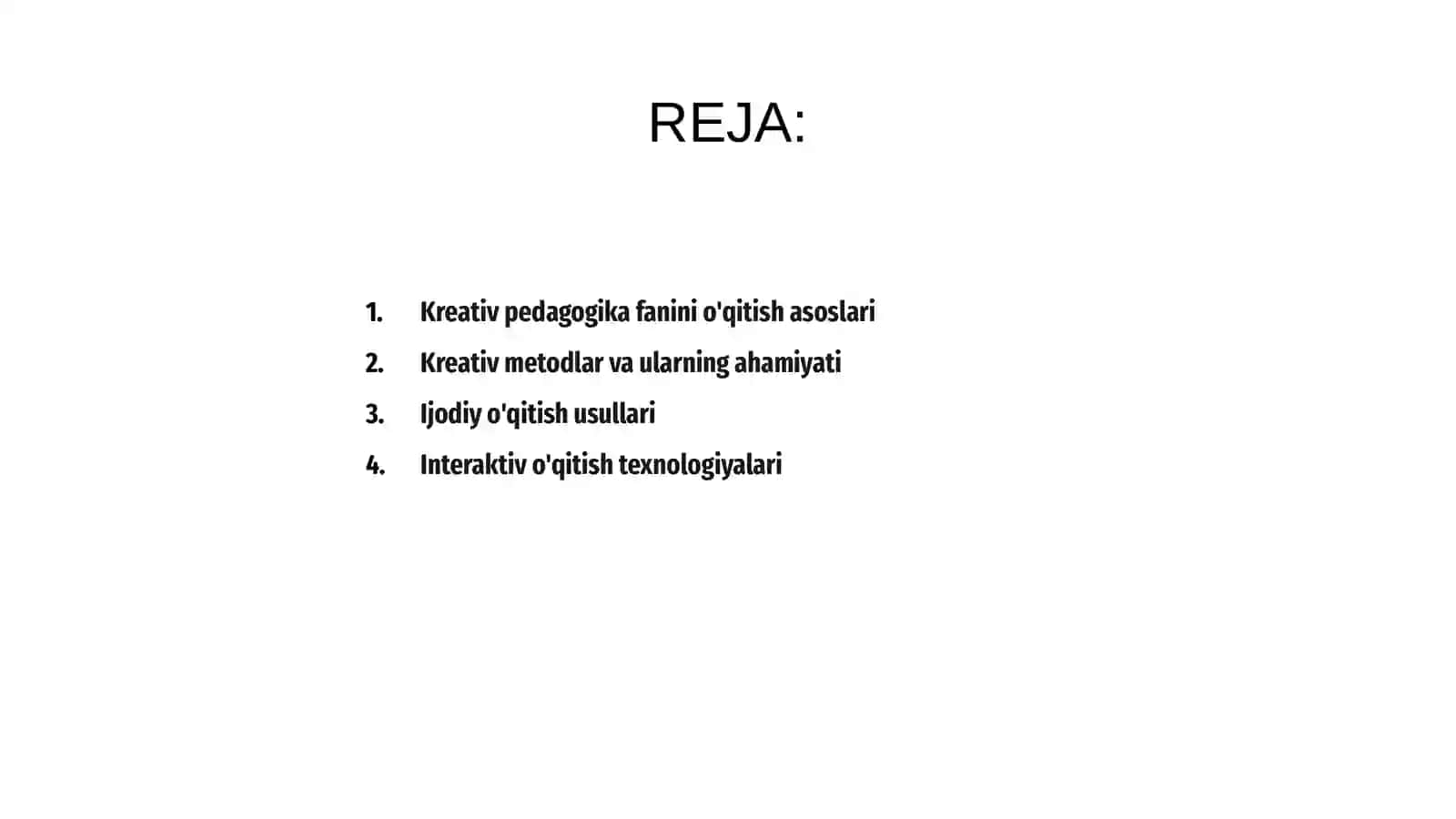 Kreativ pedagogika fanini o'qitish metodlari 2