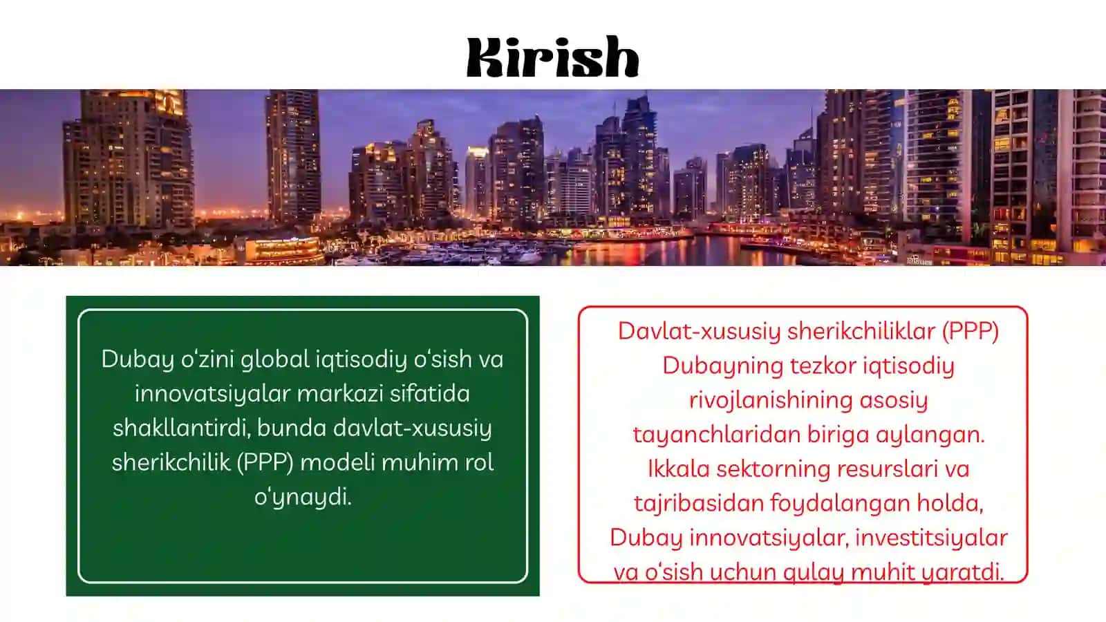 Dubayda davlat xususiy sherikchiligi 2
