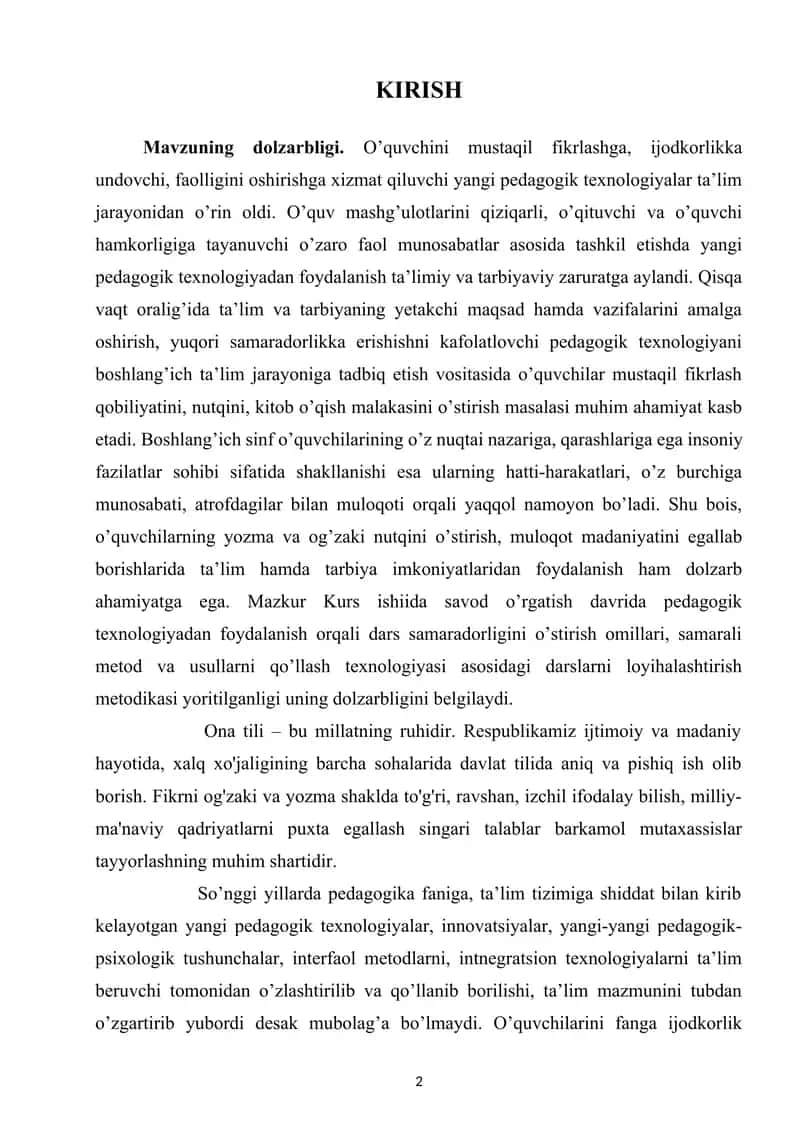 Savod o’rgatish davrida bo’g’in ustida ishlash 2