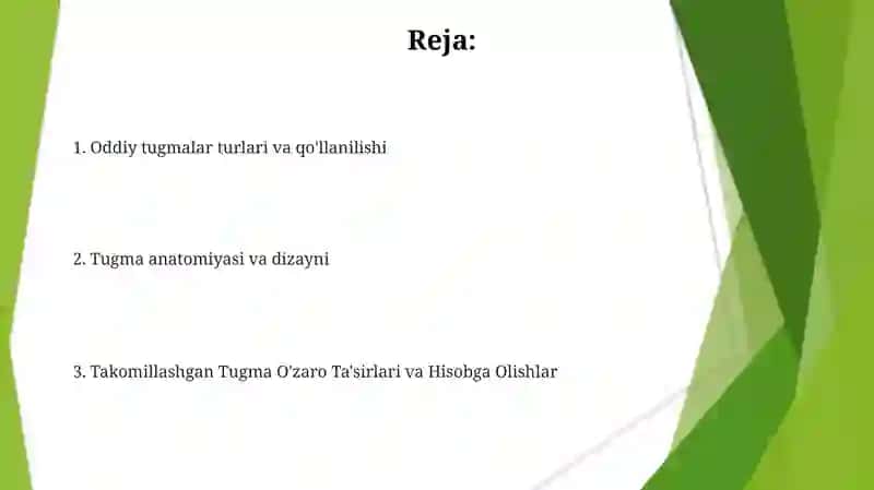 Tugmalar va ularning turlari 2