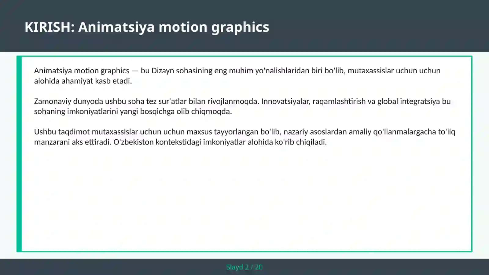 ANIMATSIYA MOTION GRAPHICS 2