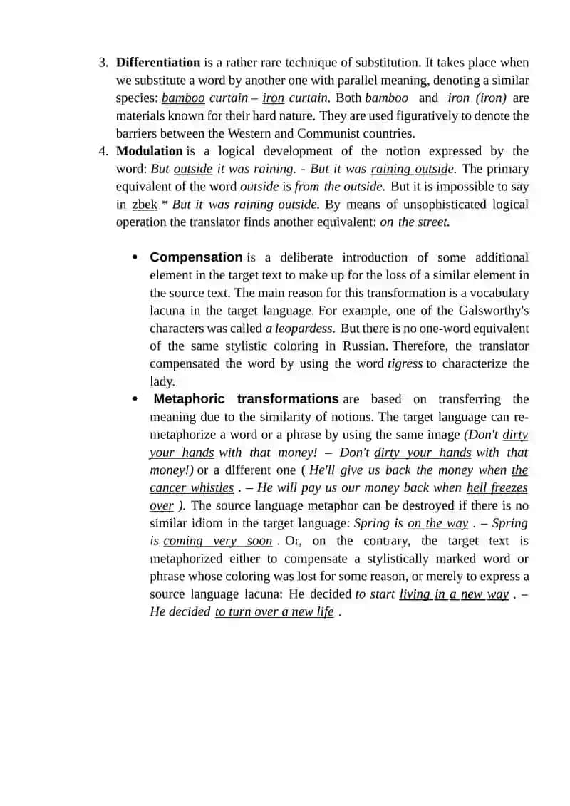 Lexical transformations 2
