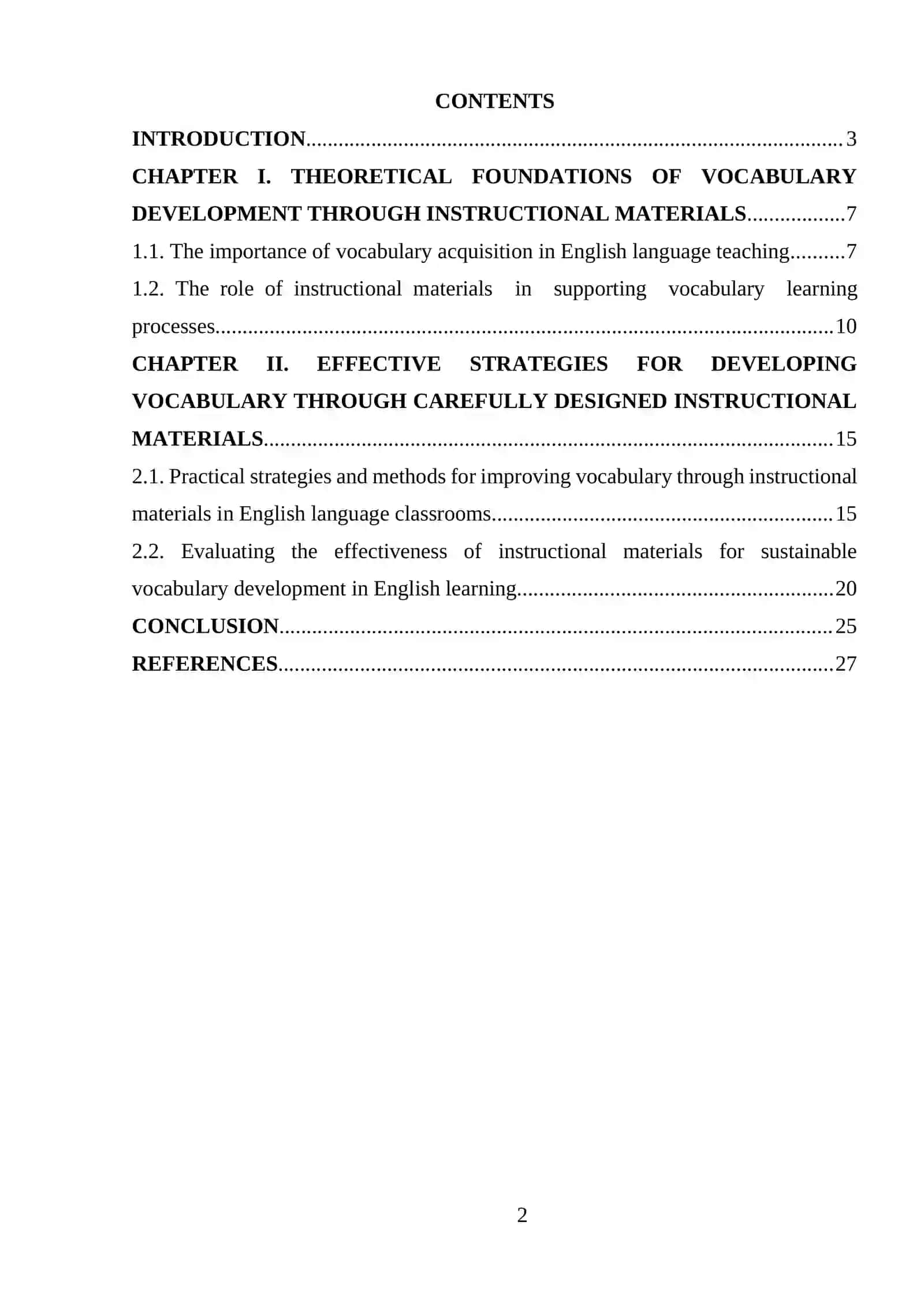 Vocabulary Development Through Instructional Materials 2