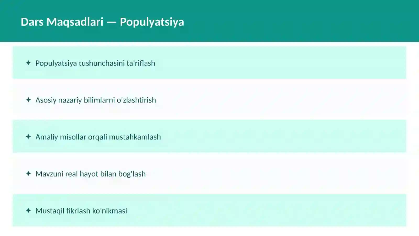 Populyatsiya Tushunchasi 2