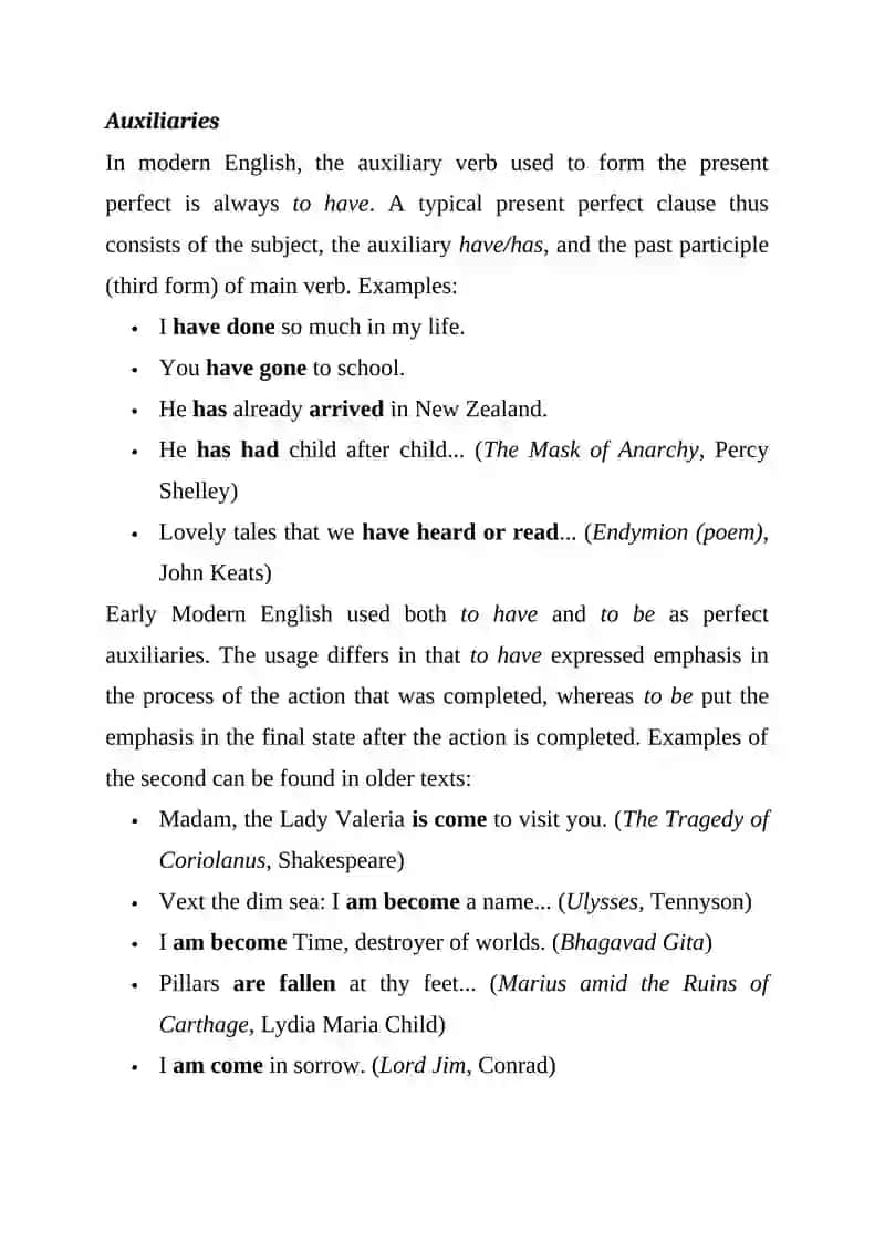 Present Perfect Simple 2
