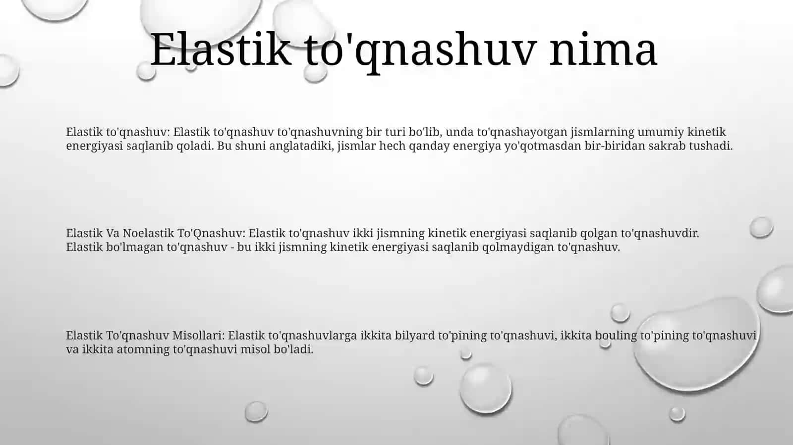 Elastik Va Noelastik To'Qnashuv 2