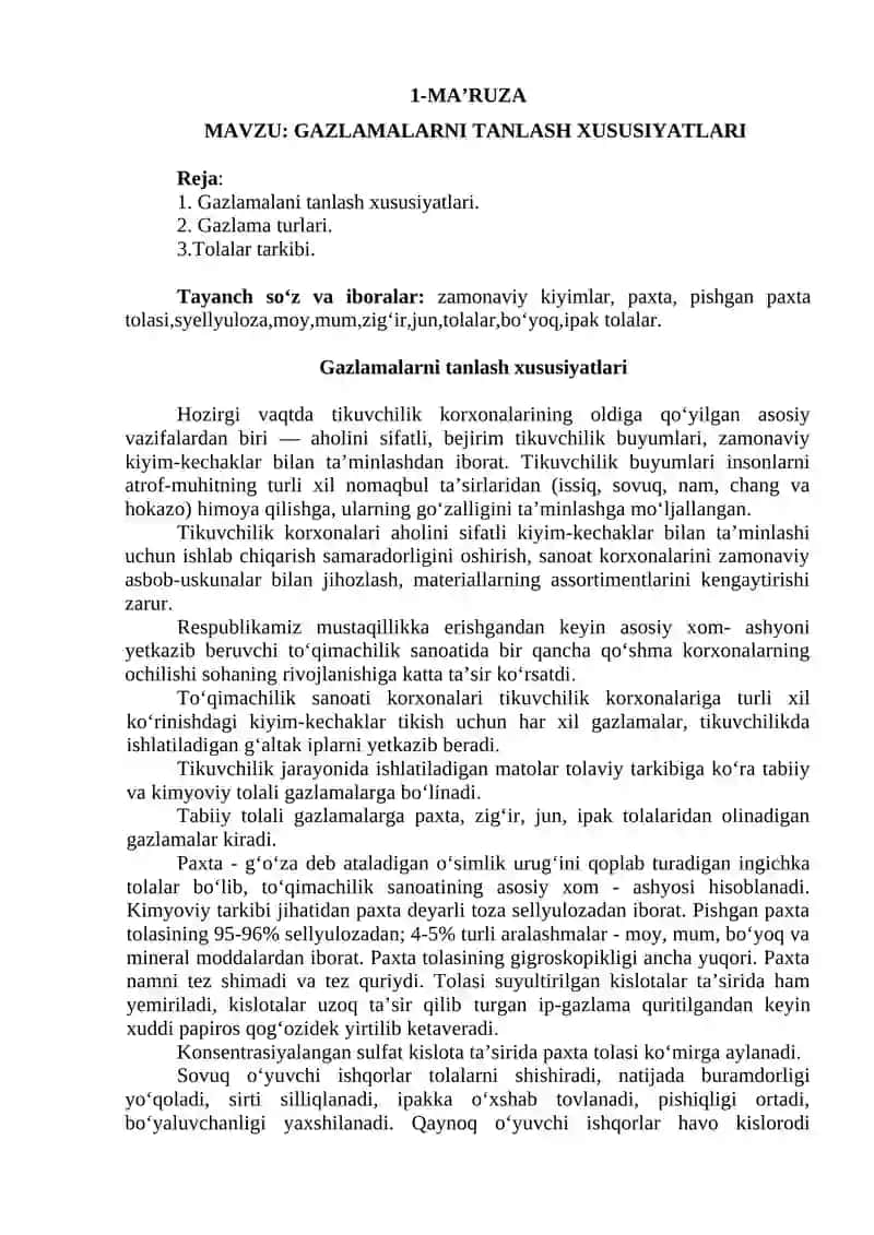 BADIIY BEZASH MA’RUZALAR MATNI 2