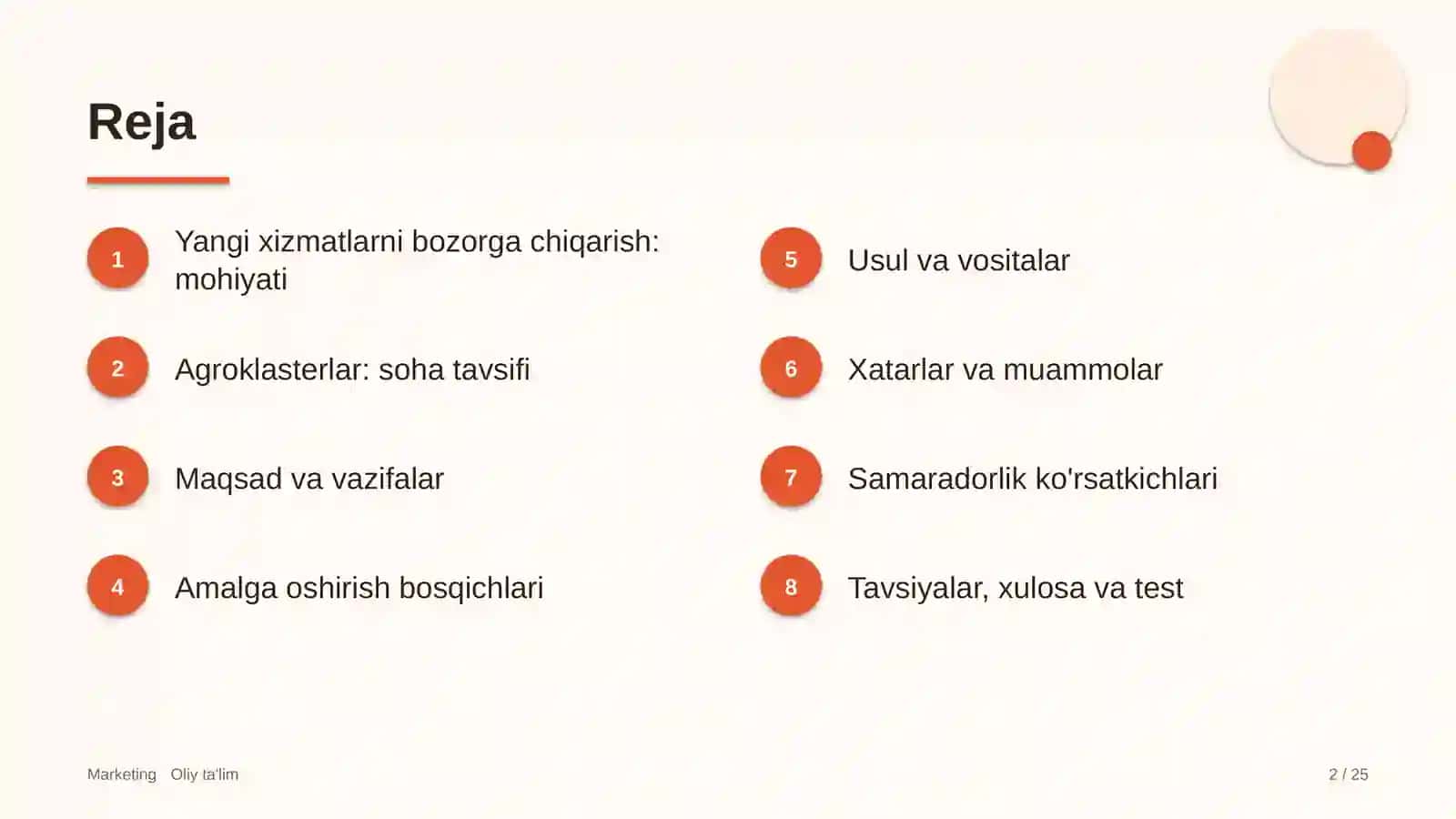 Agroklasterlarda yangi xizmatlarni bozorga chiqarish 2
