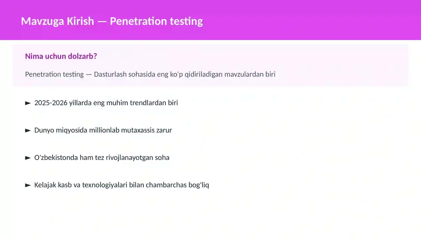 Penetration testing 2