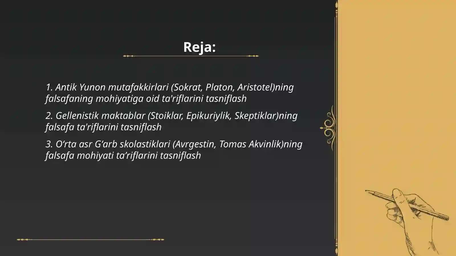 Falsafaning mohiyatiga oid Sharq va Gʻarb mutafakkirlari taʼriflarini tasniflash 2